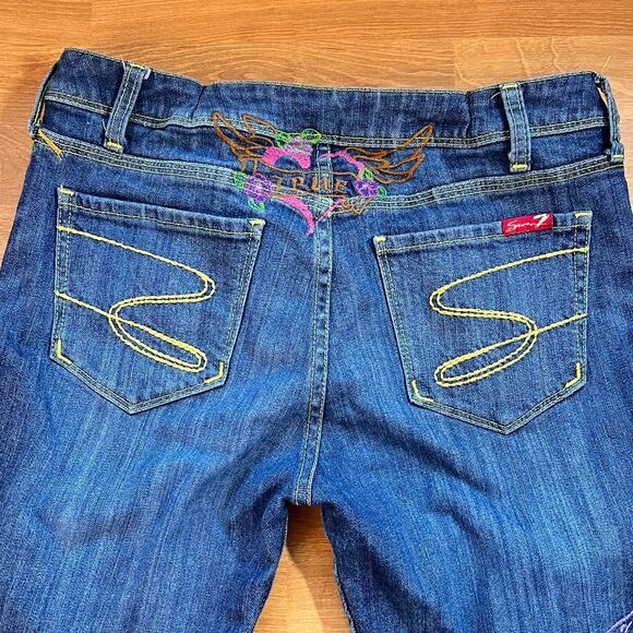 Seven for All Mankind Skinny Jeans with Embroidered Roses – Size 30 - Picture 5 of 8
